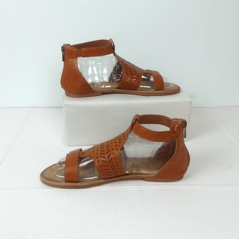 Flat Brown Gladiator Sandal Size 10M